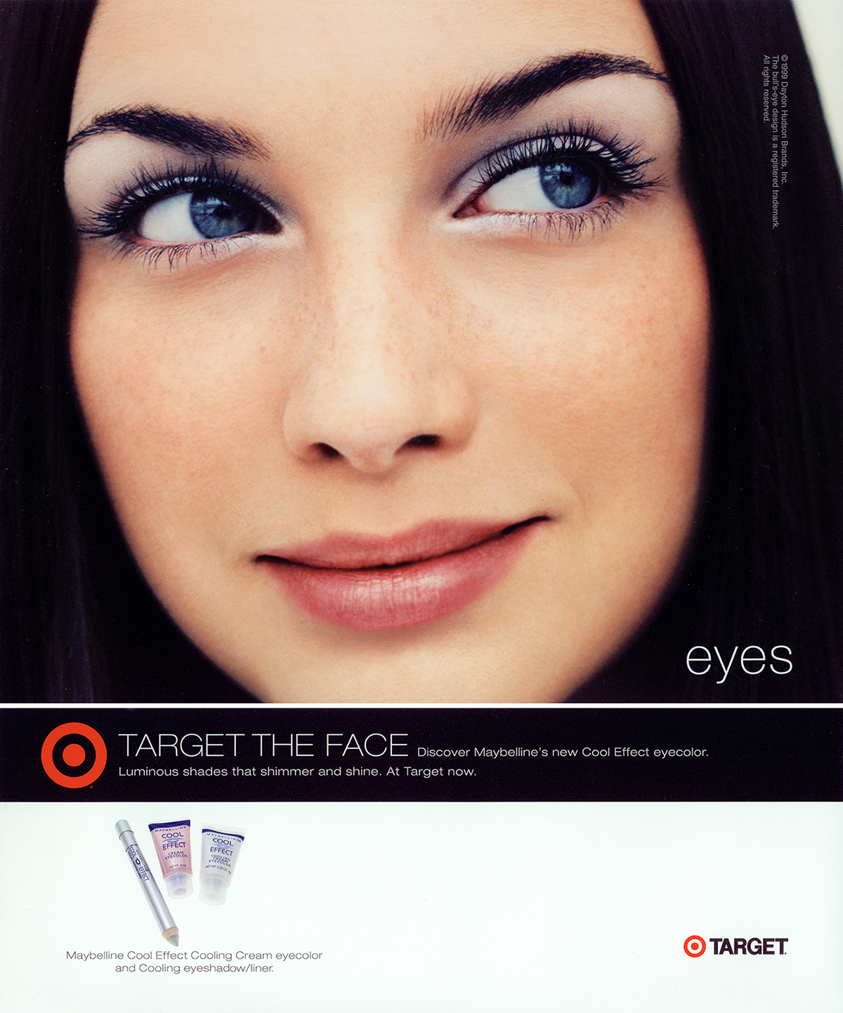 Target cosmetic ad campaign hero image showing adult woman face
