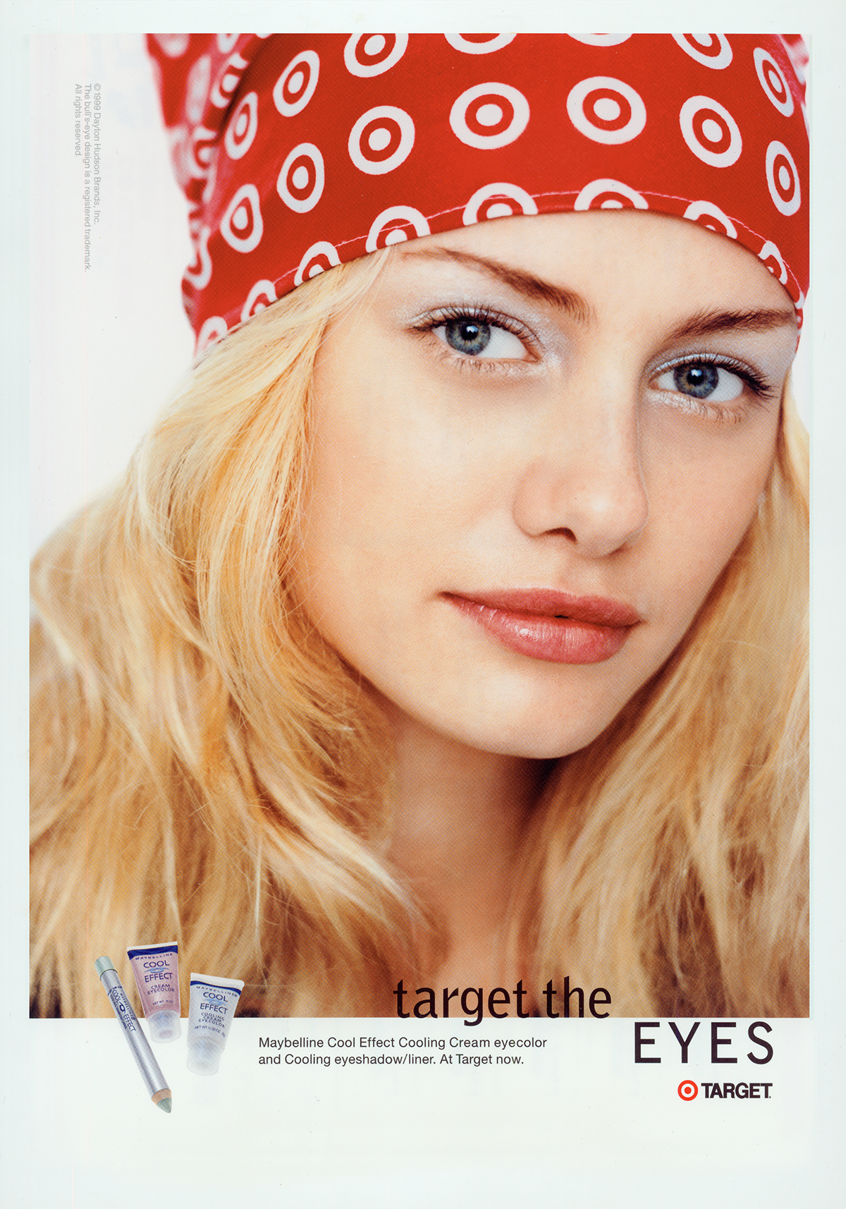 Target cosmetic ad campaign hero image showing teen woman's face