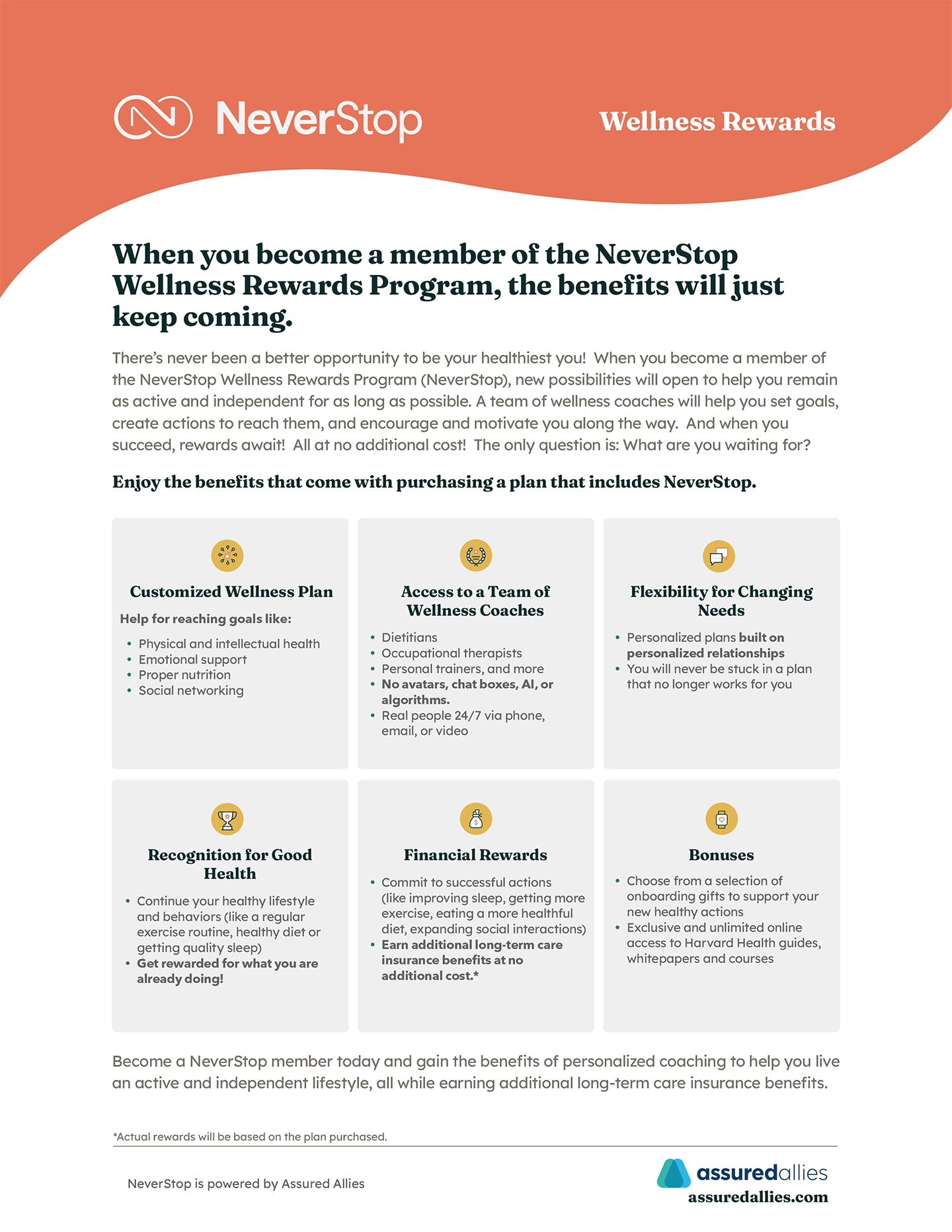 Neverstop Agents, Collateral Development, hero image showing active healthy lifestyle