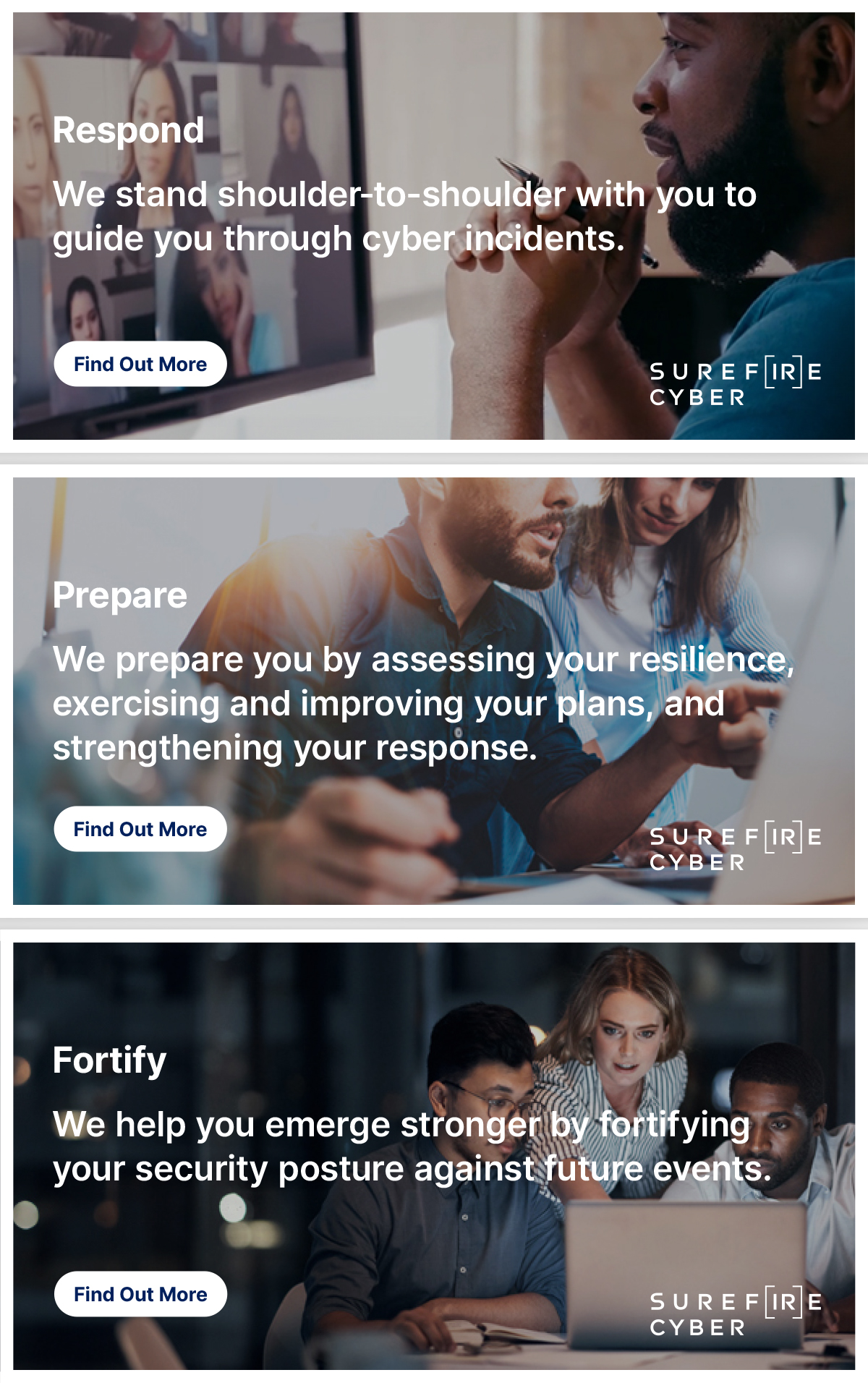 Surefire Cyber, Social Media Tiles Variations