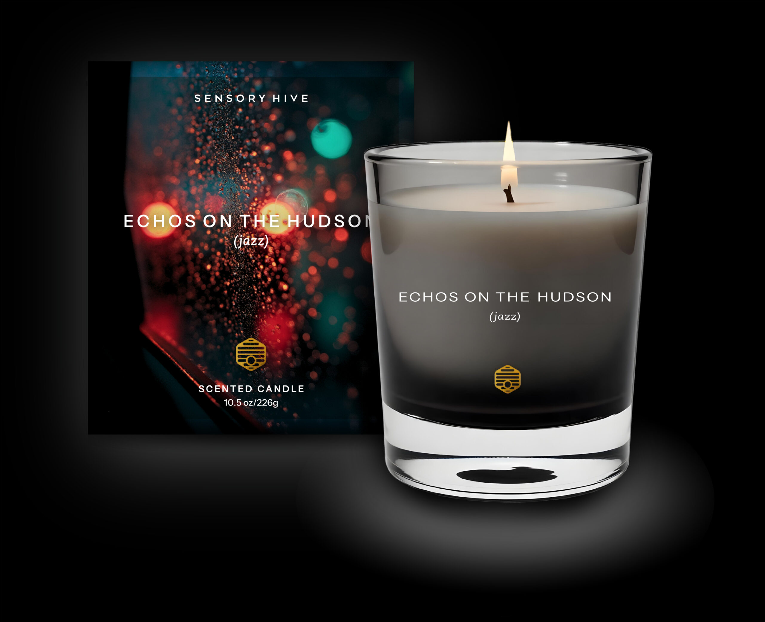 Sensory Hive candle packaging